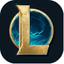 A metallic gold letter L centered inside a dark circular frame with a swirling blue aura.