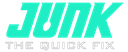 Text logo reading Junk in large cyan letters above the words The Quick Fix in smaller white letters.