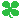 Four green pixelated four-leaf clovers arranged in a horizontal row.