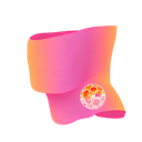 A glowing pink sphere with a textured cratered surface resembling a small planet.