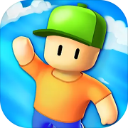 A 3D character with a green cap and orange shirt waving with a friendly smile.