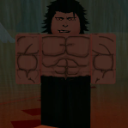 A blocky, muscular character with dark hair and a smug, toothy grin.