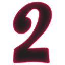 Number two in a dark font with a bright glowing pink outline.