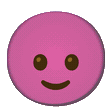 Four circular faces in a row, starting with simple smiling faces and ending with purple horned devil faces.
