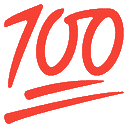 Three red 100 symbols with underlines arranged horizontally.