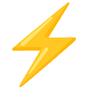 Lightning bolts in yellow with a flat design style.
