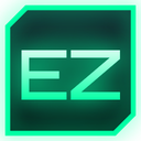 The letters E and Z in a bold sans-serif font centered on a green square background.