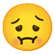 Four yellow emoji faces showing a progression from feeling nauseous to actively vomiting green liquid.