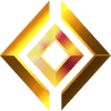 A stylized 3D golden diamond icon with a polished metallic finish.