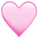 Heart symbol in a soft pastel pink color with a glowing effect.
