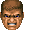Man with a brown-haired, pixelated face showing an intense, angry expression with gritted teeth.