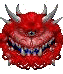 Cacodemon monster spinning in a cycle of frames showing its teeth and single eye.