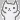 Multiple white line-art cats with their paws raised in the air in a celebratory pose.