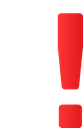 Exclamation mark in a bold red pixel art style with a black and gray base.