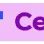 Purple letters on a pink background.