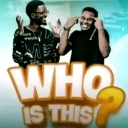 Two men laughing and pointing with the text Who Is This and a large yellow question mark.
