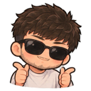 A cartoon man with brown hair and sunglasses gives a double thumbs up with a smug smile.