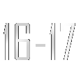 The numbers 16 and 17 separated by a hyphen in white text on a black background.