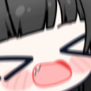 Anime girl face with mouth wide open in a dramatic, exaggerated scream.