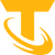 A stylized golden letter T being held up by two hands against a black background.