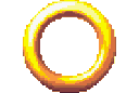 A golden ring shown in four different rotation angles in a pixel art style.