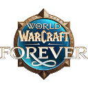 World Warcraft Forever text inside a circular blue and gold metallic emblem.