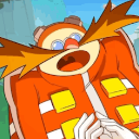 A cartoon man with a large mustache and orange suit has his mouth wide open in a shocked expression.