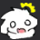 A fluffy white creature with a yellow halo and a wide-eyed, open-mouthed expression of confusion.