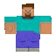 A blocky character performs a rhythmic walking animation cycle.