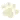 Three stylized paw prints arranged horizontally in a soft, glowing light color.
