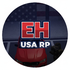 A circular emblem featuring the red text EH above the white text USA RP, set against a dark background with a faint flag pat…
