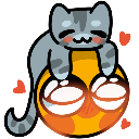 Kittyblushy Discord sticker | Petting Zoo