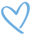 A light blue hand-drawn heart outline on a black background.