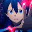 Anime boy performing a series of movements to charge and deliver a glowing red energy punch.