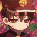 Anime boy wearing a brown cap slowly closes his eyes and yawns.