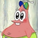 Starfish with wide eyes and a buck-toothed smile wearing a colorful propeller hat.