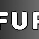 White text reading FUR in a bold font against a dark gray gradient background.