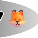 Fox head with a neutral expression and orange fur.