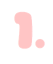 Number one with a period in a rounded pink font.