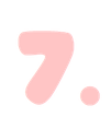 A stylized pink bubble-letter number seven with a rounded design.