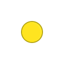 Yellow circle centered on a black background.