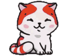 Four cartoon cats in different colors swaying rhythmically from side to side with happy expressions.