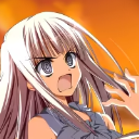 Anime girl with long hair shouting with a wide open mouth and an angry expression.