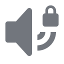 Speaker icon with a padlock symbol on the top right corner.