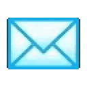 Blue envelopes with red notification badges and one open envelope with a letter inside.