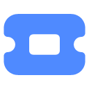 A blue rectangular frame with a hollow center against a black background.