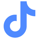 Musical note symbol in a flat blue color.