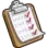 A brown clipboard with a white paper featuring multiple red checkmarks.