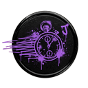 A purple stopwatch icon with a motion blur glitch effect and the letter J in the top right corner.