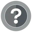 Question mark symbol centered inside a gray circular badge.